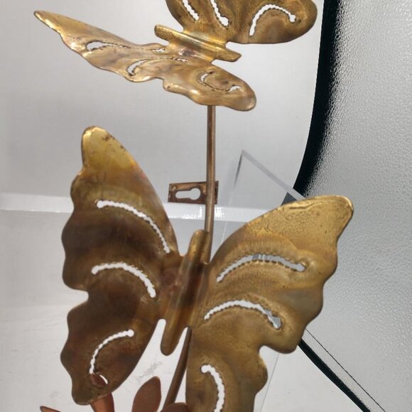 Vintage Brass Butterfly Wall Art Hanging - Brass and Copper-Mid Century Modern - Picture 4 of 8